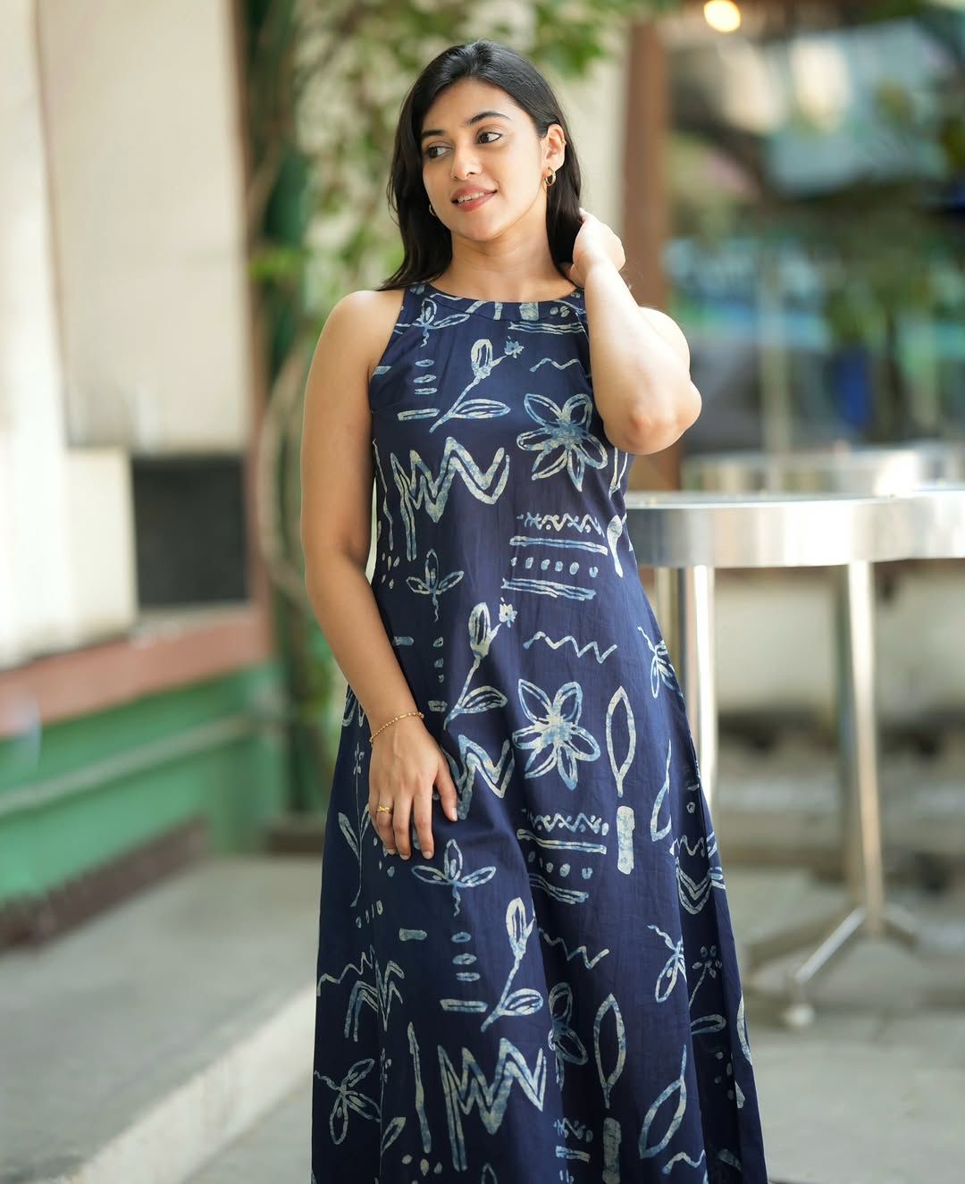 Navy Printed Cotton Co-Ord Set